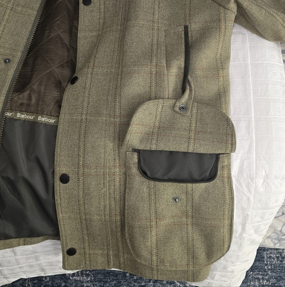 Barbour Green Check Military Coat - Picture 4 of 15